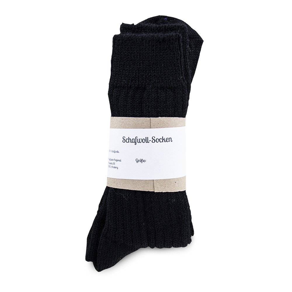 Schafwoll-Socken schwarz von dem kleinen Altstadt Café-zoom