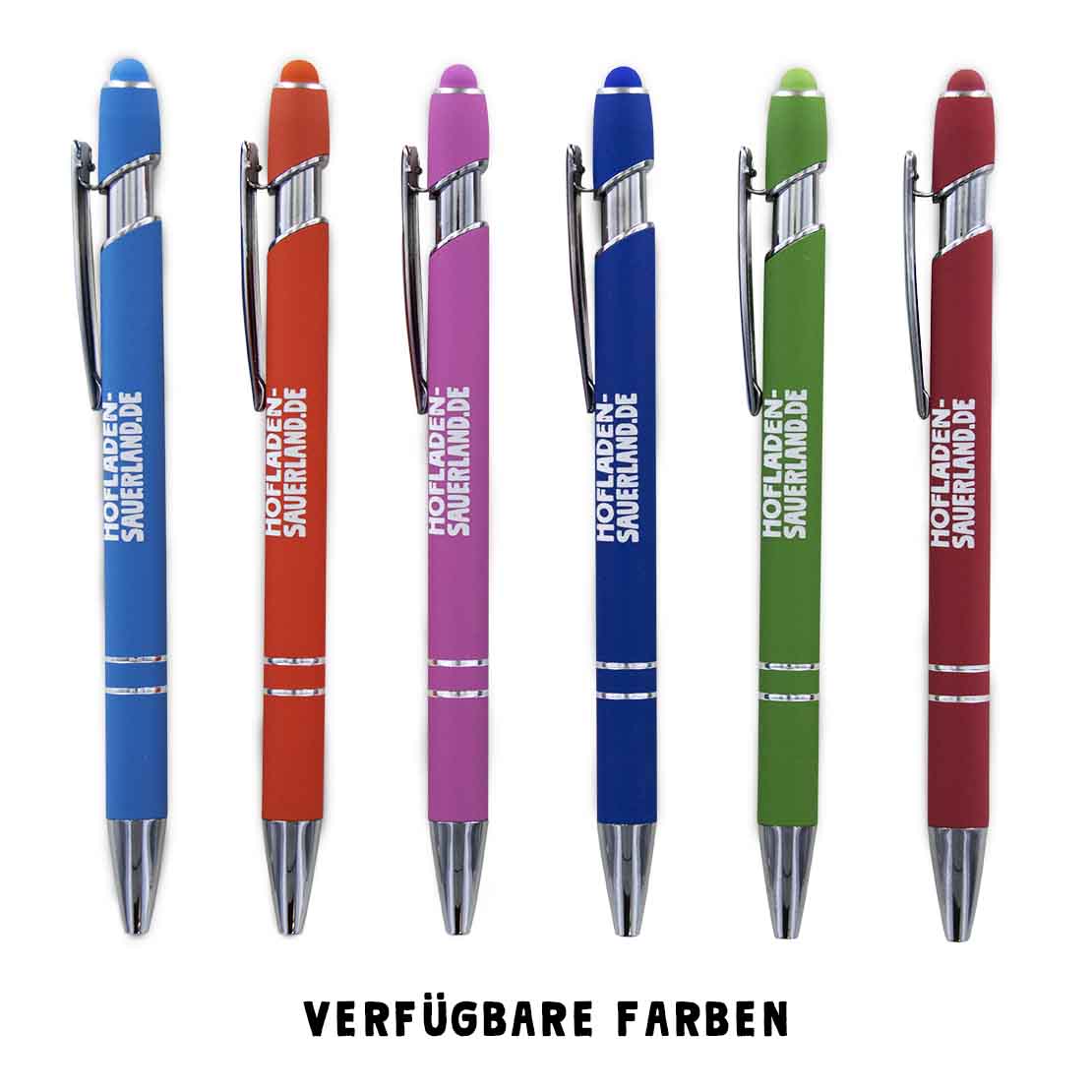 Kugelschreiber verfügbare Farben - hellblau, orange, pink, dunkelblau, grün, rot-zoom
