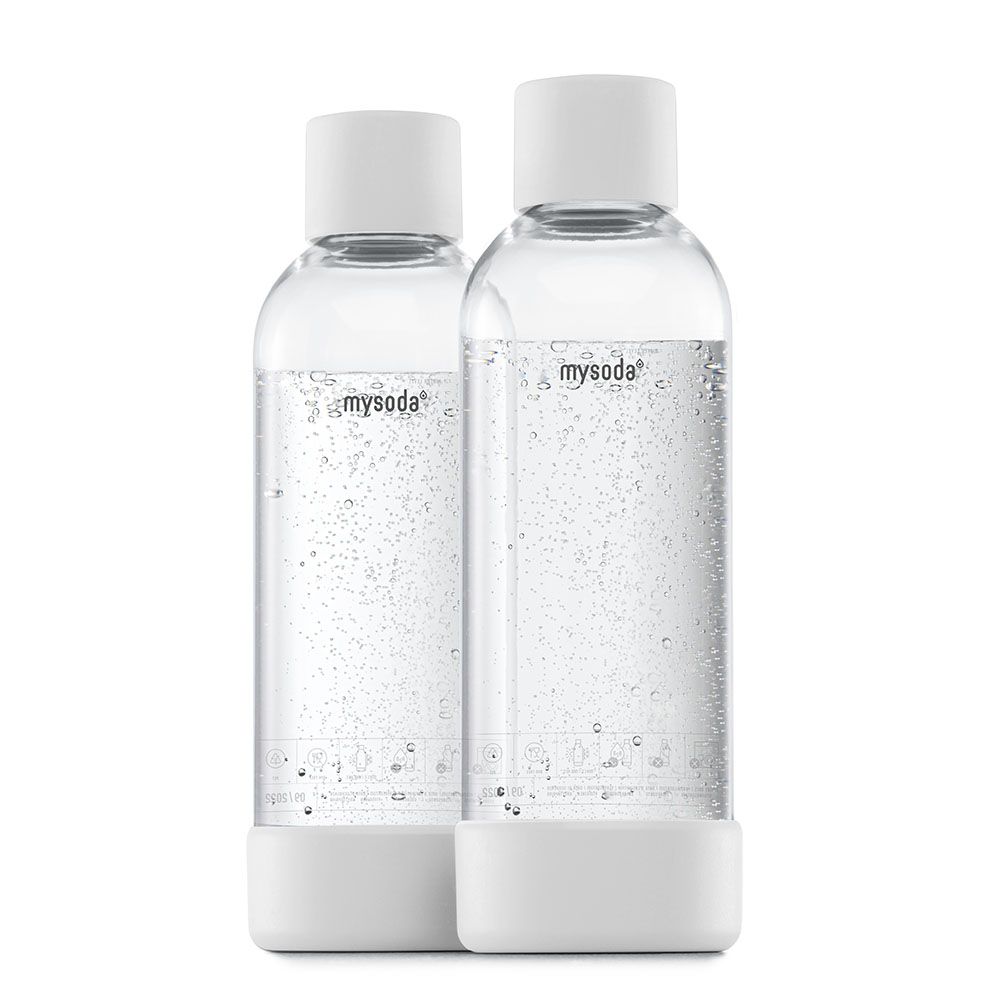 MySoda Wasserflasche Doppelpack 1,0 l weiß