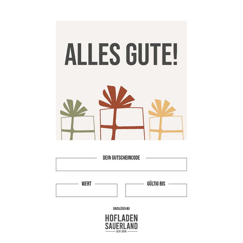 Gutschein "Alles Gute" zum Ausdrucken vom Hofladen Sauerland-zoom