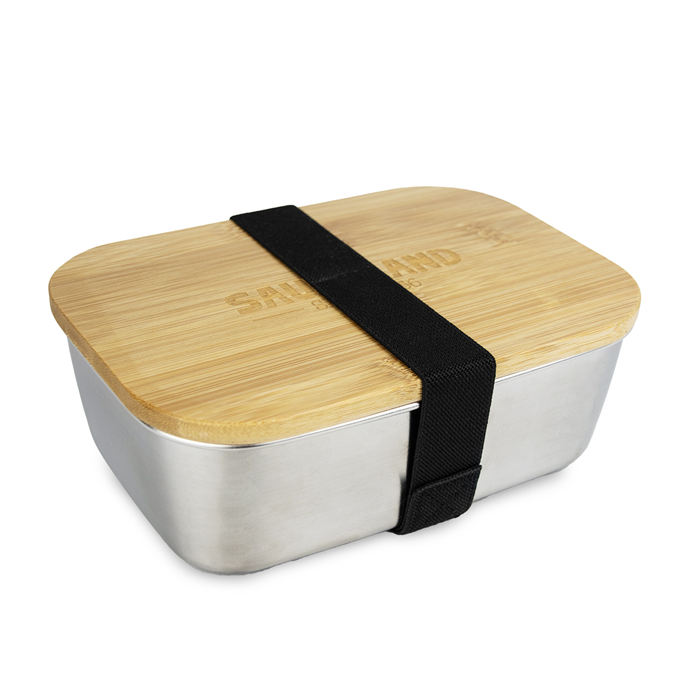 Lunchbox, Metall mit Bambusdeckel von 1266 Sauerland-zoom