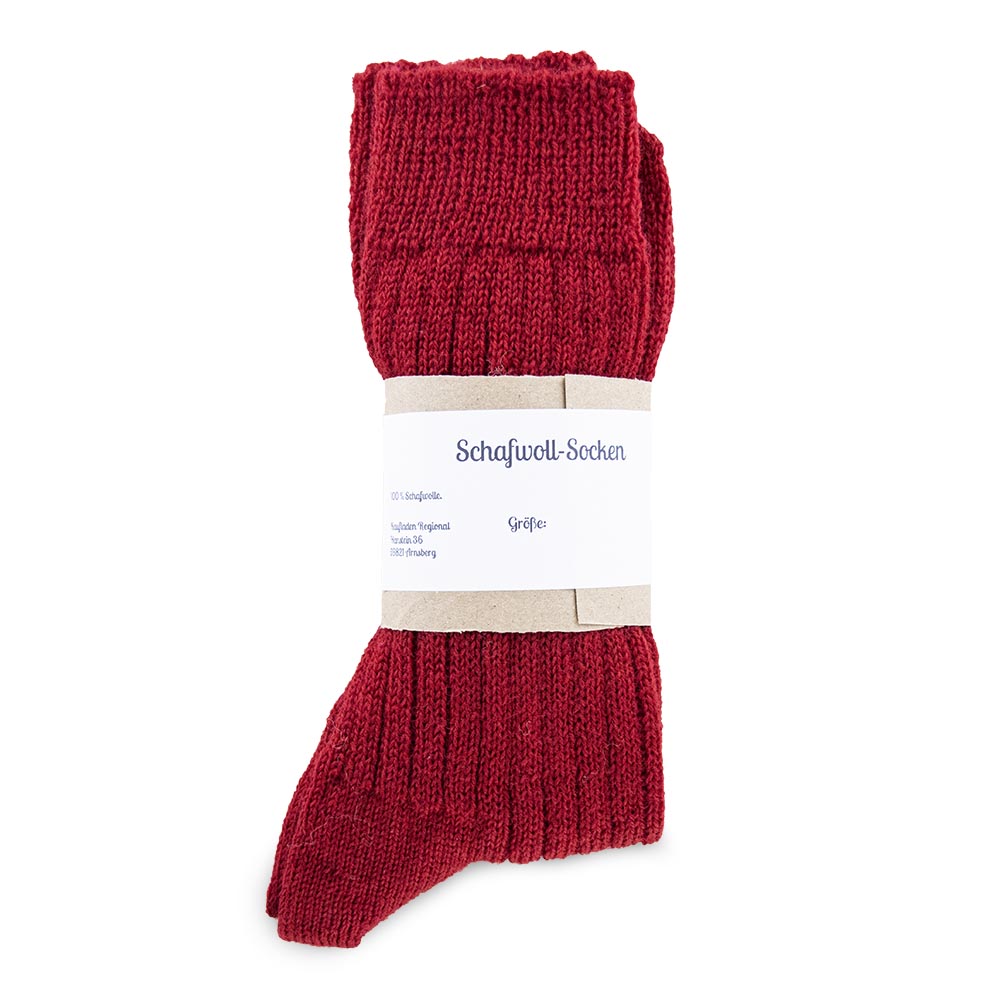 Schafwoll-Socken rot von dem kleinen Altstadt Café-zoom