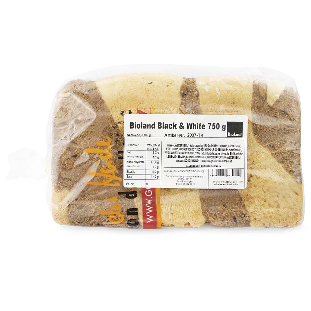 Bioland Black & White Brot von von der Heide verpackt-zoom