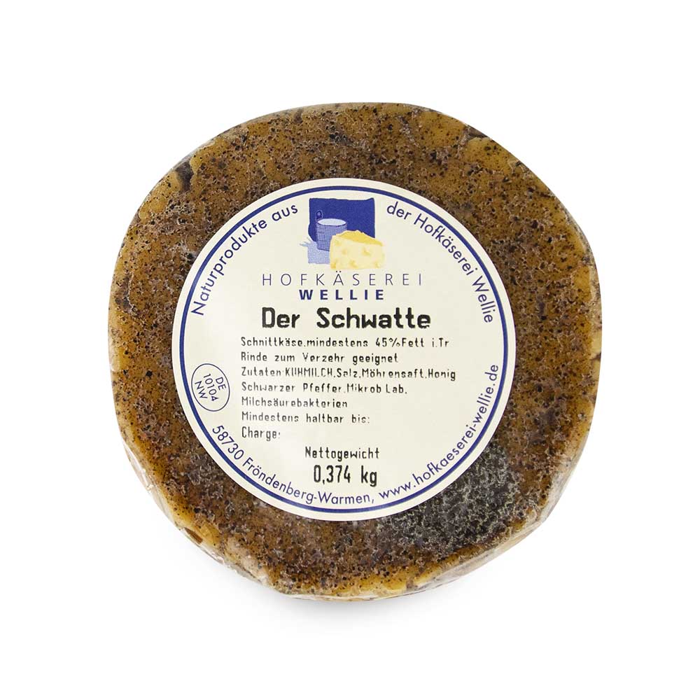 Käse Der Schwatte Maxi mit Honig, Peffer & Möhre von der Hofkäserei Wellie-zoom